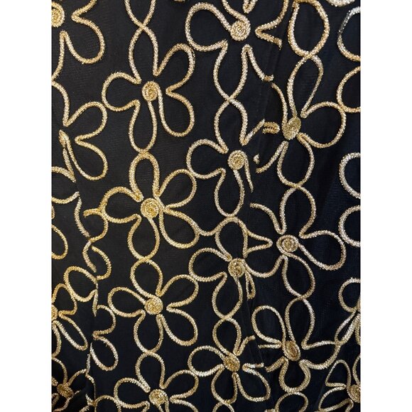 Coconinno Black & Gold Floral Dress Sleeveless Medium - Picture 2 of 6